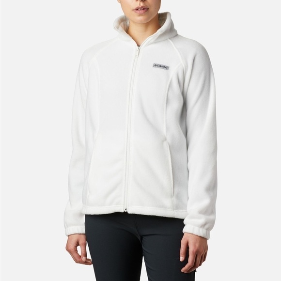 Columbia Women Benton Springs Full Zip Fleece Jacket Off white size M - Picture 10 of 10